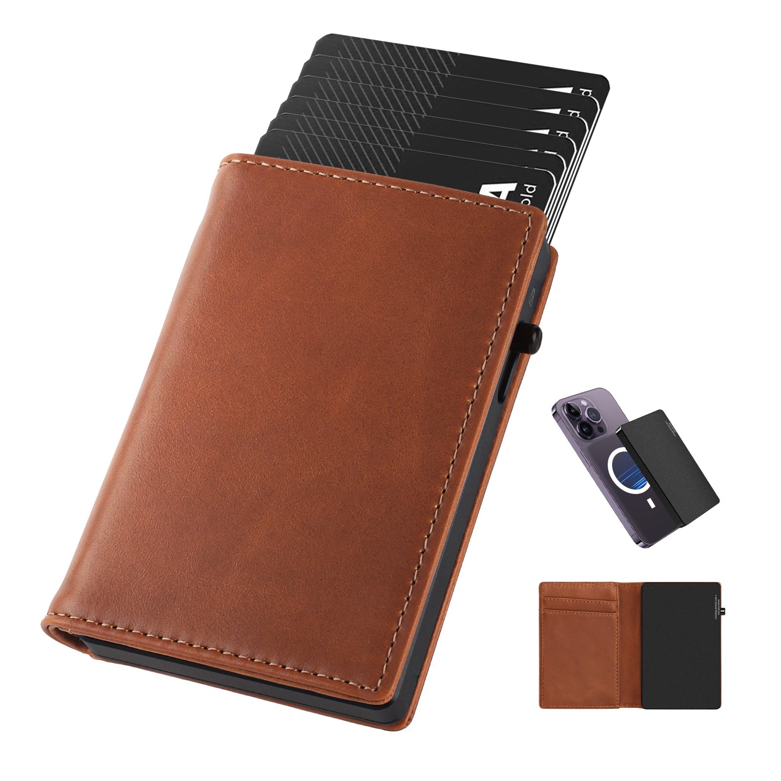 Easy access Wallet With Genuine Leather Cover Men's