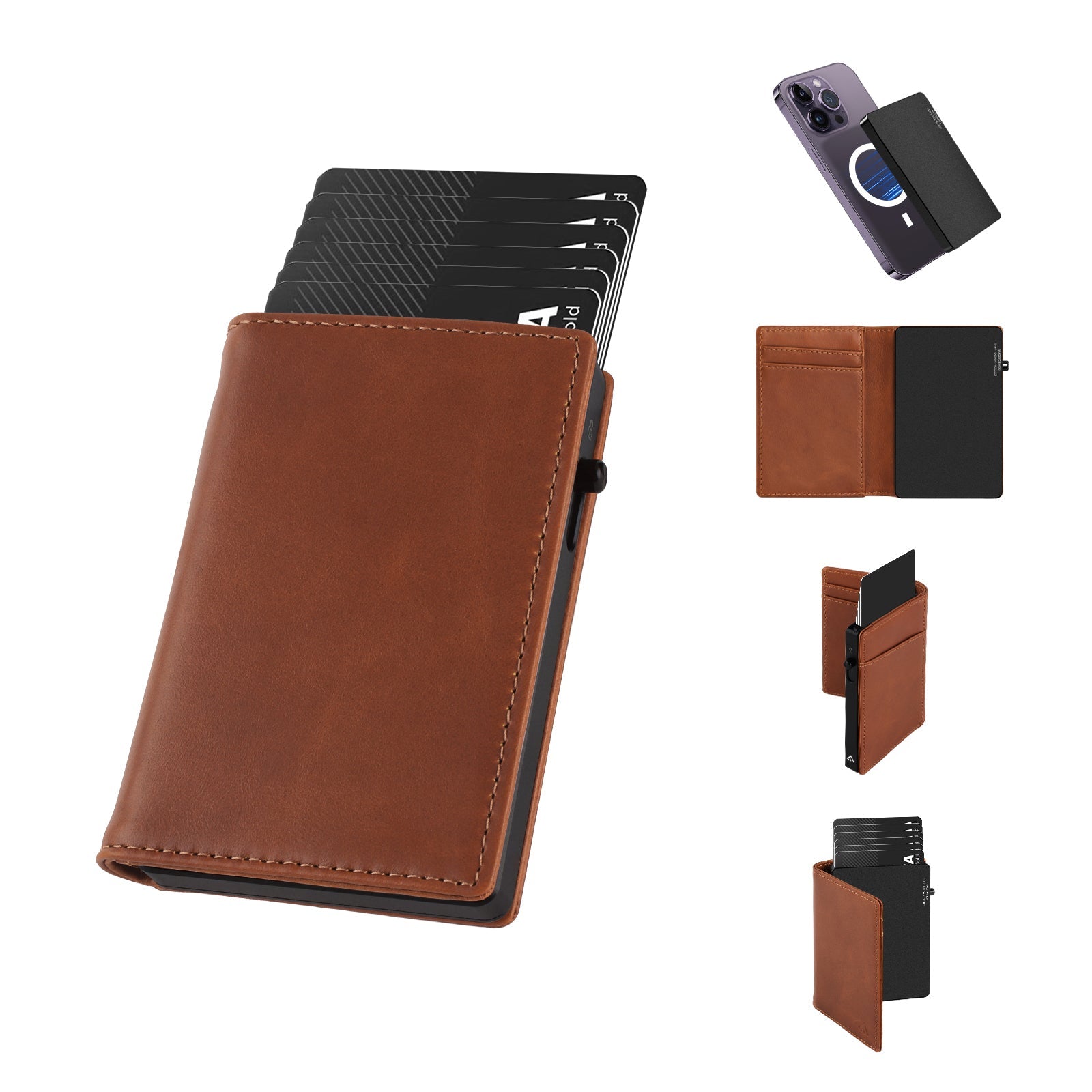 Easy access Wallet With Genuine Leather Cover Men's