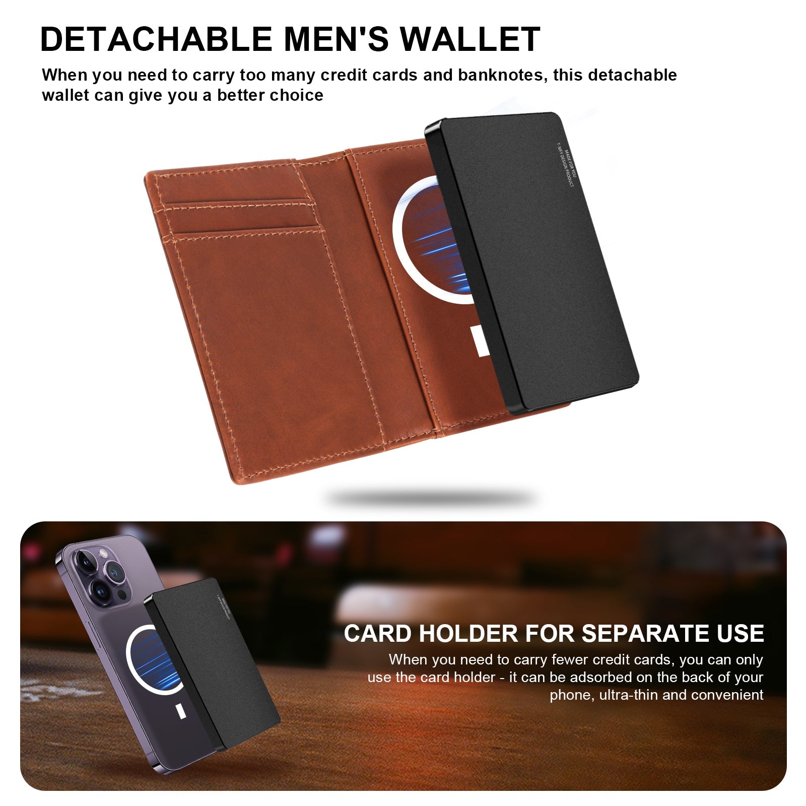 Easy access Wallet With Genuine Leather Cover Men's