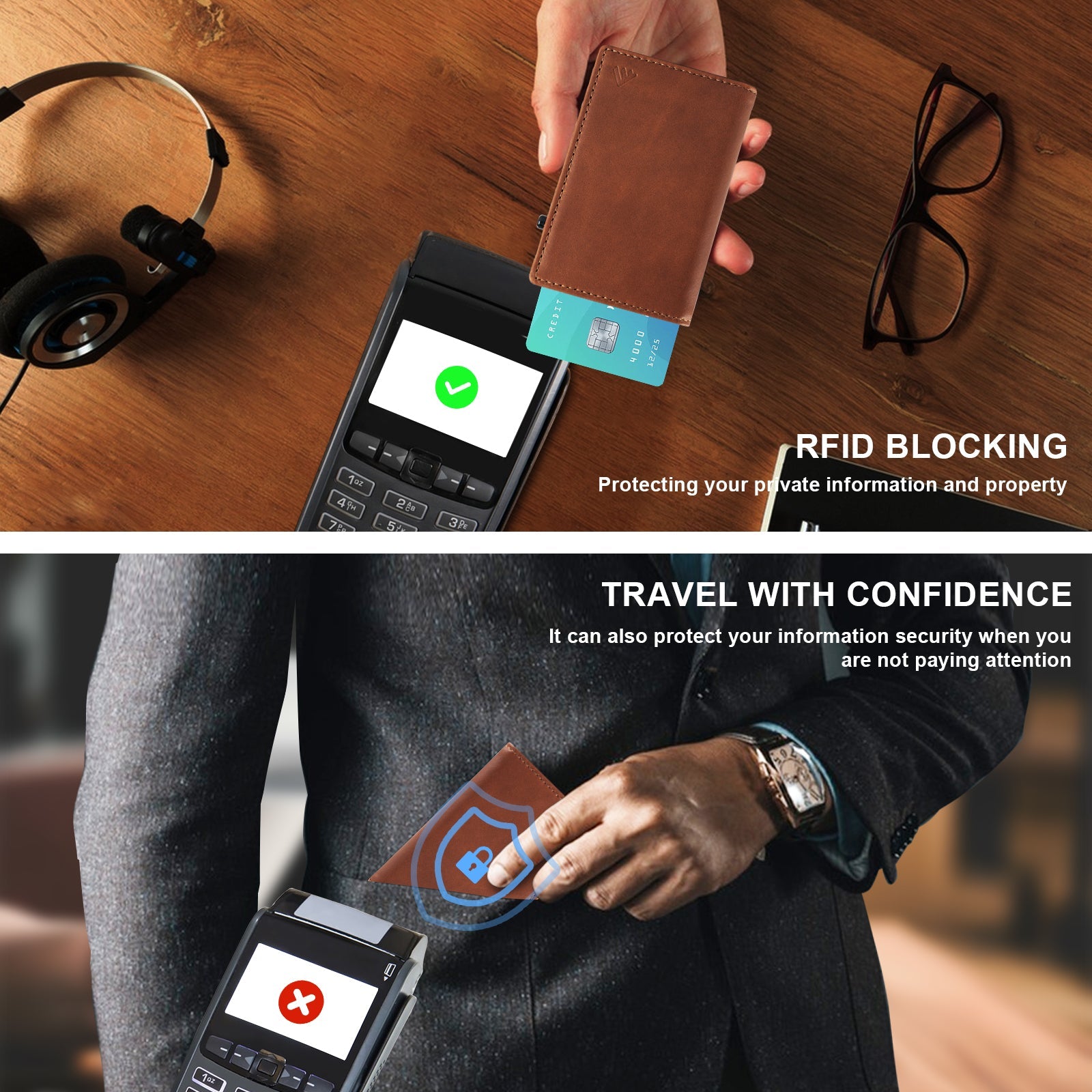 Easy access Wallet With Genuine Leather Cover Men's