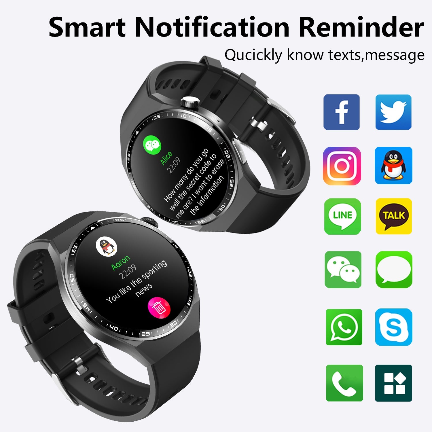 Full Touch Screen Sport and Fitness Bluetooth Smartwatch